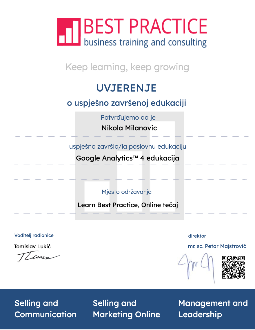 Google Analytics™ 4 edukacija